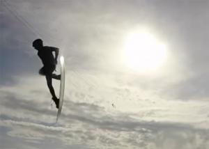 wakeboarding sunset